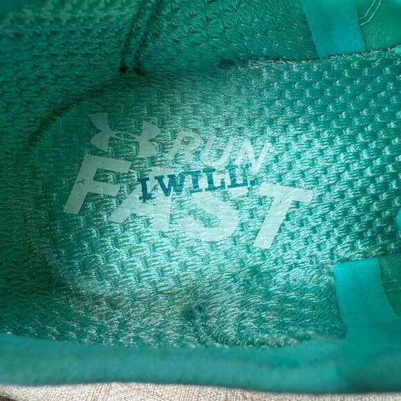 Under Armour Womens Threadborne Blue Running Shoes Size 8.5 Teal/Aqua Mesh - Picture 5 of 8